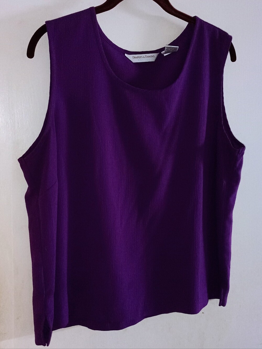 Drapers & Damon's Petites Sleeveless Blouse, Grape Purple, Size PXL, Pre-owned